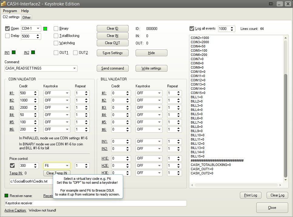 CASH Interface2 keystroke edition software