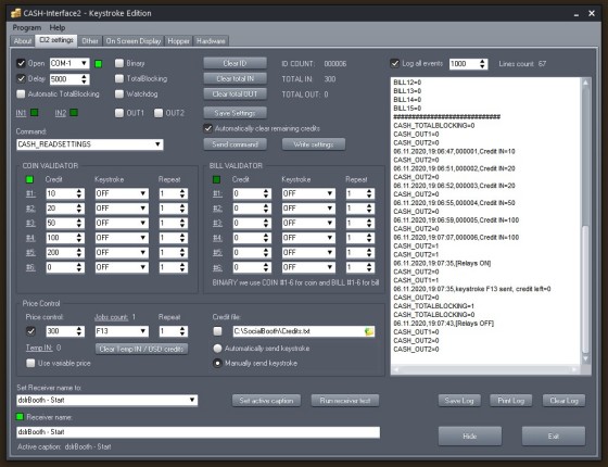 ci2.exe keystroke edition - CI2 settings