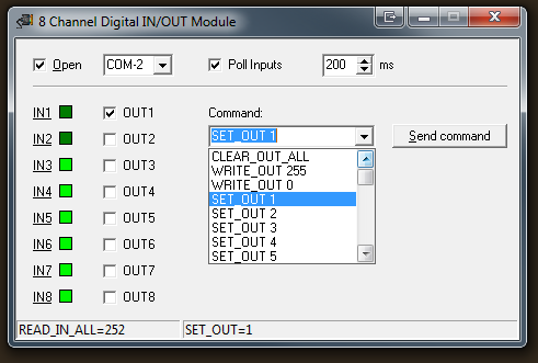 8 Kanal Digital IN/OUT Modul Beispielanwendung