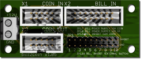 bill to coin validator adapter