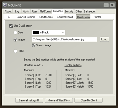 Dual screen settings